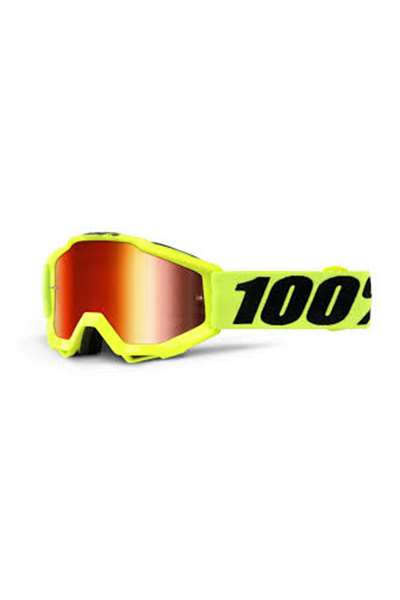 100% Occhiali Moto Cross Enduro ACCURI lente specchiata rosso + lente chiara di ricambio  Protezioni  